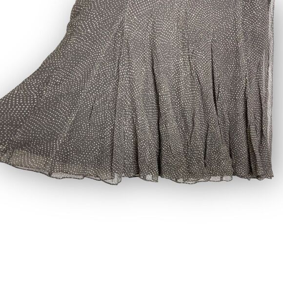 Charter Club Brown Beige Silk Flared Pleated Lined Midi Skirt Women’s Size 14 - Picture 7 of 11